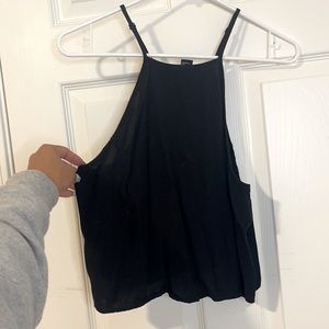 Plain black crop top